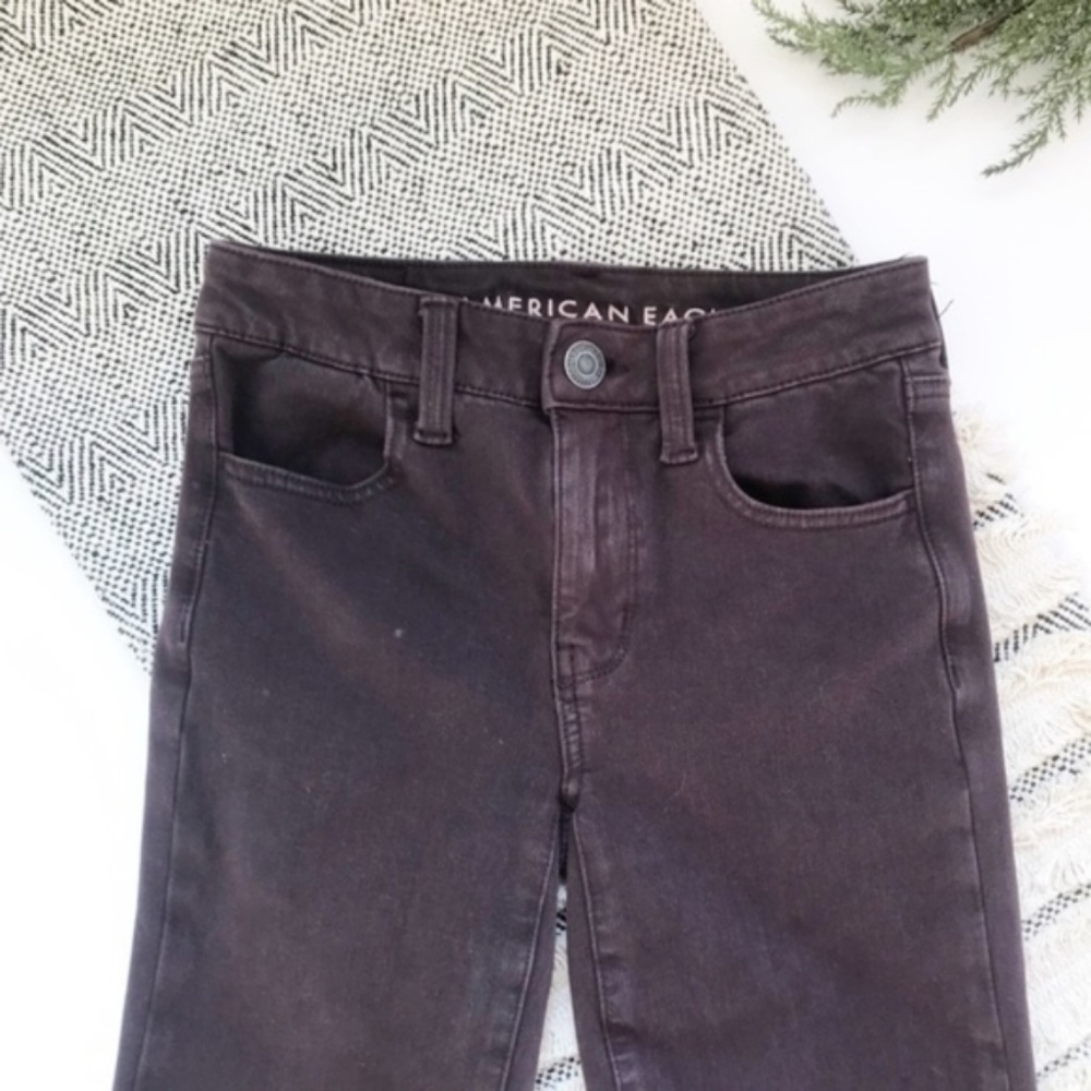 AEO  Maroon Skinny Hi-Rise Jegging Jeans Size 00